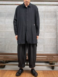 【KLASICA】 Short collar Over Sized Shirt / INK BLACK(STRIPE)<img class='new_mark_img2' src='https://img.shop-pro.jp/img/new/icons1.gif' style='border:none;display:inline;margin:0px;padding:0px;width:auto;' />