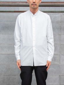 【山内】 塩縮加工コットンリネンシャツ / WHITE