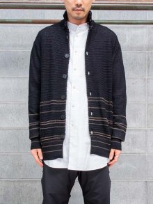 【DEVOA】 High neck knit linen-nylon-cotton / BLACK