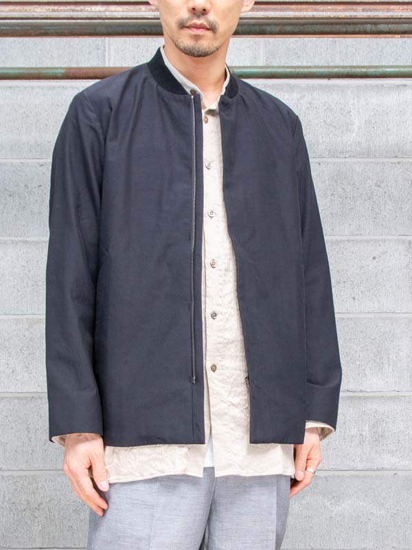 山内】 2plyキュプラ×コットン山内リブ付きジップジャケット / CHARCOALNAVY -  vektrize.com｜京都裏寺町でDEVOA、incarnation、individual sentiments、ISAMU KATAYAMA  BACKLASH、KLASICA、山内等を取り扱うセレクトショップ