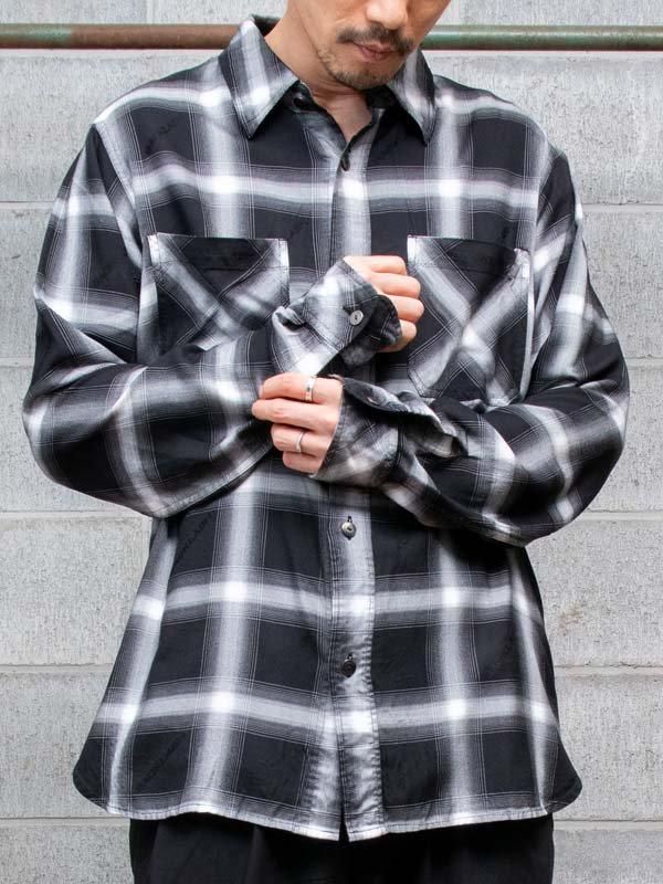 ISAMU KATAYAMA BACKLASH】RAYON ORIGINAL OMBRE CHECK GARMENT
