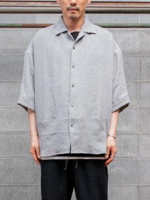 individualsentiments DRY LINEN CHARCOAL DYNING BOWLING SHIRT / SUMIGRAY<img class='new_mark_img2' src='https://img.shop-pro.jp/img/new/icons1.gif' style='border:none;display:inline;margin:0px;padding:0px;width:auto;' />