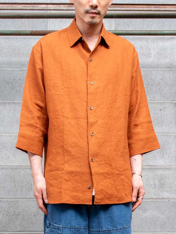 ISAMU KATAYAMA BACKLASH】リネンシャンブレー5分袖シャツ /ORANGE -  vektrize.com｜京都裏寺町でDEVOA、incarnation、individual sentiments、ISAMU KATAYAMA  BACKLASH、KLASICA、山内等を取り扱うセレクトショップ