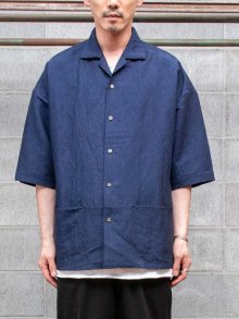 individualsentiments BAMBOO RAYON - LINEN BOWLING SHIRT / NIGHT BLUE<img class='new_mark_img2' src='https://img.shop-pro.jp/img/new/icons1.gif' style='border:none;display:inline;margin:0px;padding:0px;width:auto;' />