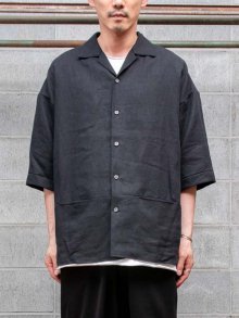 individualsentiments LINEN BOWLING SHIRT / BLACK<img class='new_mark_img2' src='https://img.shop-pro.jp/img/new/icons1.gif' style='border:none;display:inline;margin:0px;padding:0px;width:auto;' />