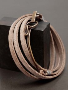  ߸ˤiolomLayered Leather Bracelet ALASKA io-02-043 /GRAY