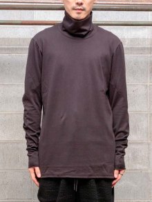 DEVOA High neck long sleeve cotton suvin soft jersey / COFFEE