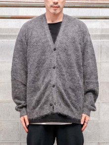 ISAMU KATAYAMA BACKLASH MOHAIR-WOOL KNIT CARDIGAN /GRAY