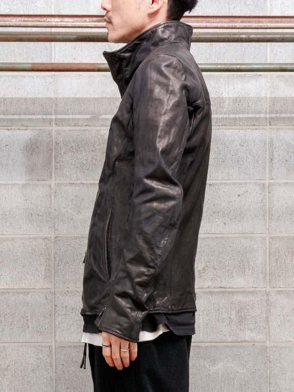 Incarnation バッファローバイアスジップジャケット incarnation】Buffalo leather Hi-neck bias zip darts shoulder