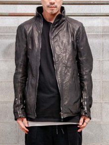 incarnationBuffalo leather Hi-neck bias zip darts shoulder blouson LINED /BLACK<img class='new_mark_img2' src='https://img.shop-pro.jp/img/new/icons1.gif' style='border:none;display:inline;margin:0px;padding:0px;width:auto;' />