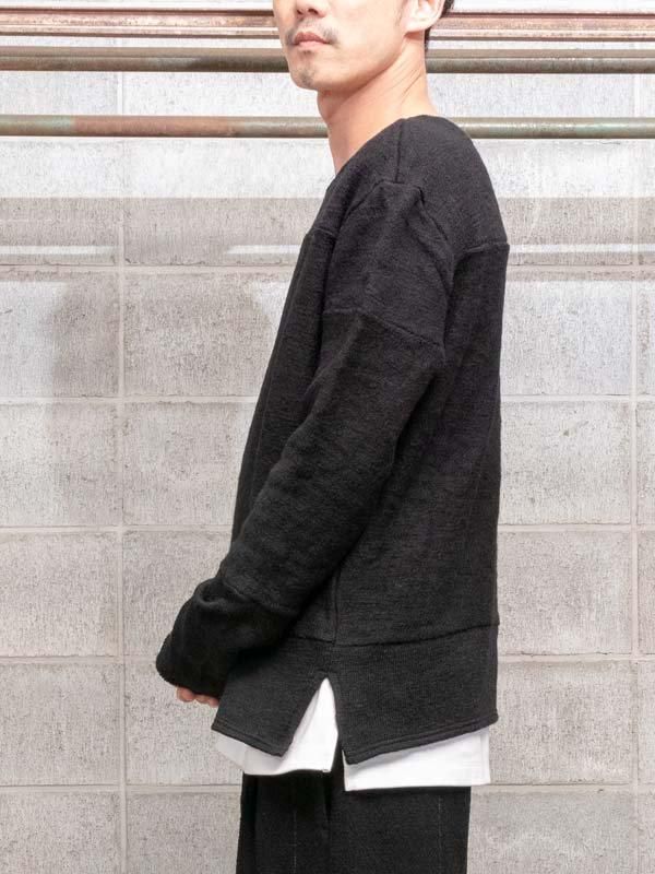 KLASICA ニット　Standard Boat Neck KNIT ブラック KLASICA】 Standard Boat Neck PO KNIT /BLACK - vektrize.com｜京都裏