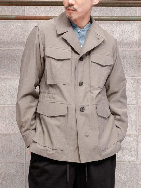 @*様 Kei Kagami ケイカガミ ブレザー ジャケット 綿混 S 英国製 山内】2plyキュプラ×鉄媒染コットン・フィールドジャケット