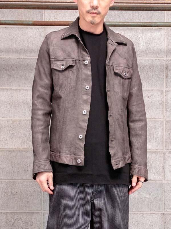 ISAMU KATAYAMA BACKLASH】 JAPAN CALF WET WHITE [GARMENT-SUMI-DYED