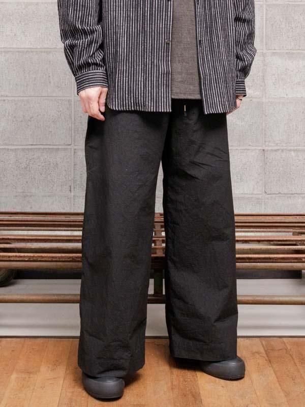 individualsentiments】 WRAP WIDE PANTS / BLACK - vektrize
