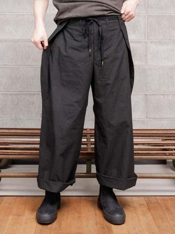 individualsentiments】 WRAP WIDE PANTS / BLACK - vektrize.com