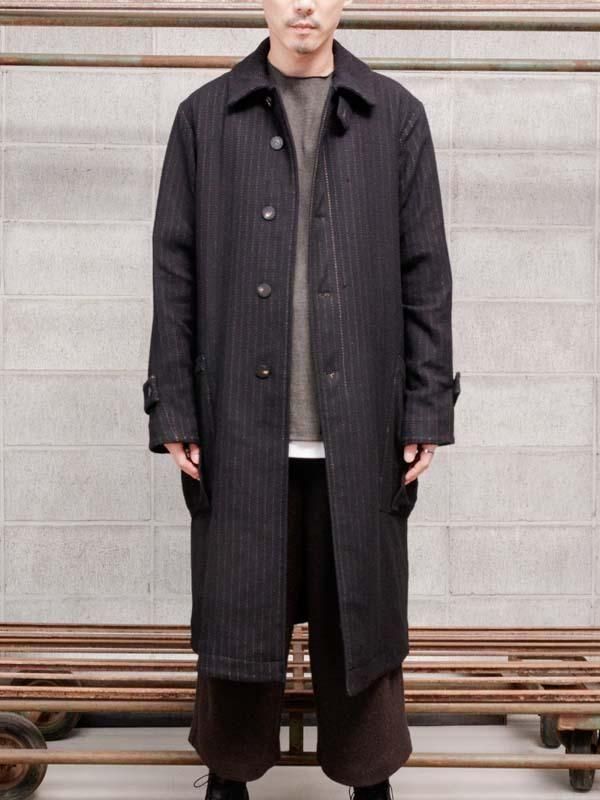 DEVOA】 Soutien collar coat cashmere-cotton / BLACK - vektrize.com