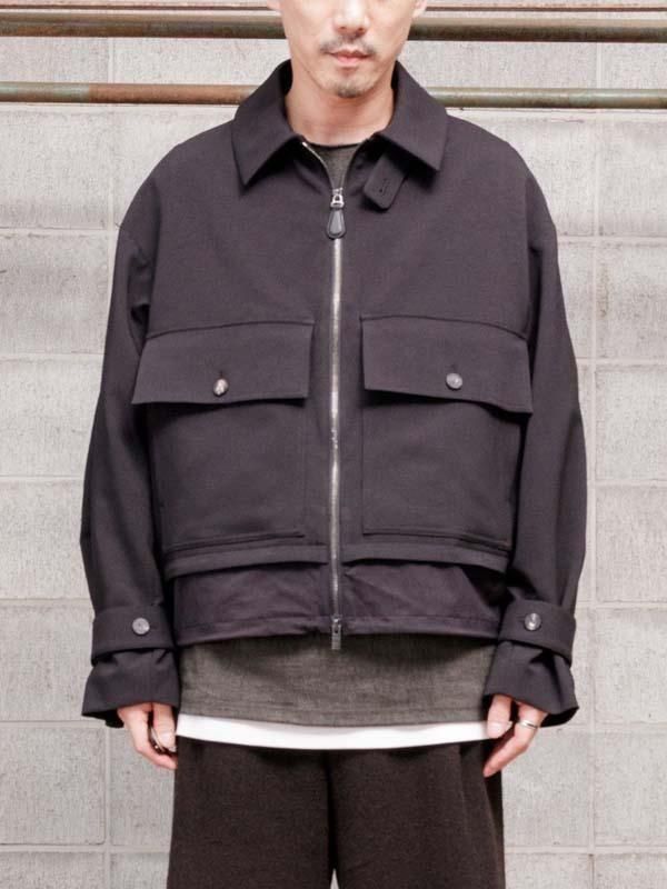 ジャケット・アウター DEVOA DEVOA】 Combat jacket Polyester hybrid stretch / BLACK - vektrize