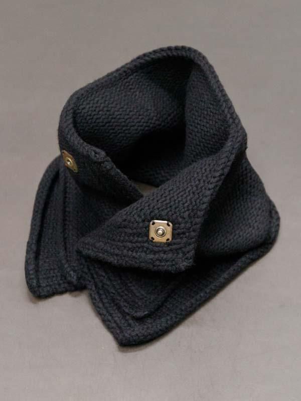 DEVOA】 Knit neck parts cashmere / BLACK - vektrize.com