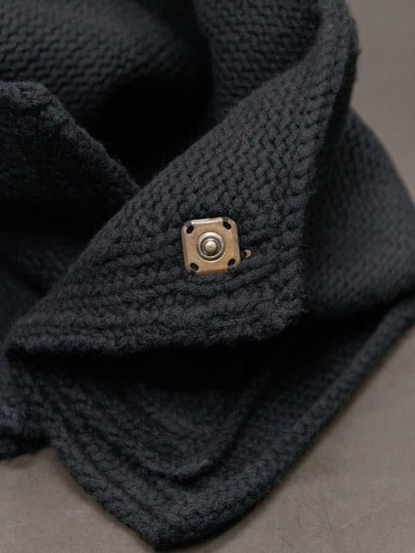 DEVOA】 Knit neck parts cashmere / BLACK - vektrize.com