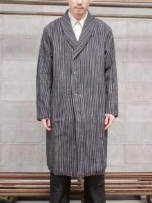 individualsentiments Random stripe cotton Shawl collar coat / BLACK STRIPE<img class='new_mark_img2' src='https://img.shop-pro.jp/img/new/icons1.gif' style='border:none;display:inline;margin:0px;padding:0px;width:auto;' />