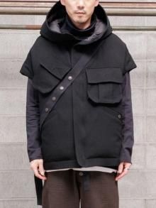 DEVOA Down vest salt shrink wool /BLACK<img class='new_mark_img2' src='https://img.shop-pro.jp/img/new/icons1.gif' style='border:none;display:inline;margin:0px;padding:0px;width:auto;' />