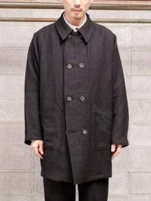 individualsentiments High refined wool-linen DUAL FRONT OPENING COAT / BLACK <img class='new_mark_img2' src='https://img.shop-pro.jp/img/new/icons1.gif' style='border:none;display:inline;margin:0px;padding:0px;width:auto;' />