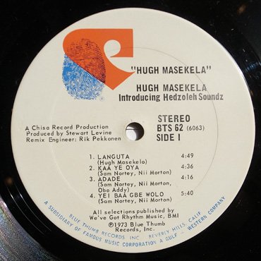 Hugh Masekela \u0026 Hedzoleh Soundz LPレコード