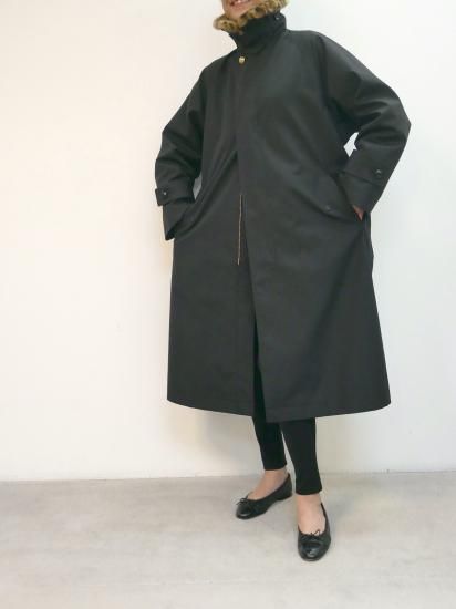 ファー替襟ジップステンカラーコート（ブラック） - MASSE＊MENSCH