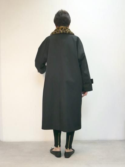 ファー替襟ジップステンカラーコート（ブラック） - MASSE＊MENSCH