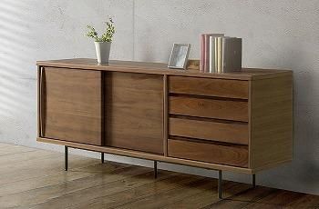 開梱設置】北欧テイストのすっきりアイアン脚のおしゃれな160cm幅木製