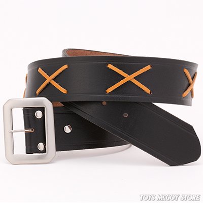 CROSS STITCHED LEATHER BELT 