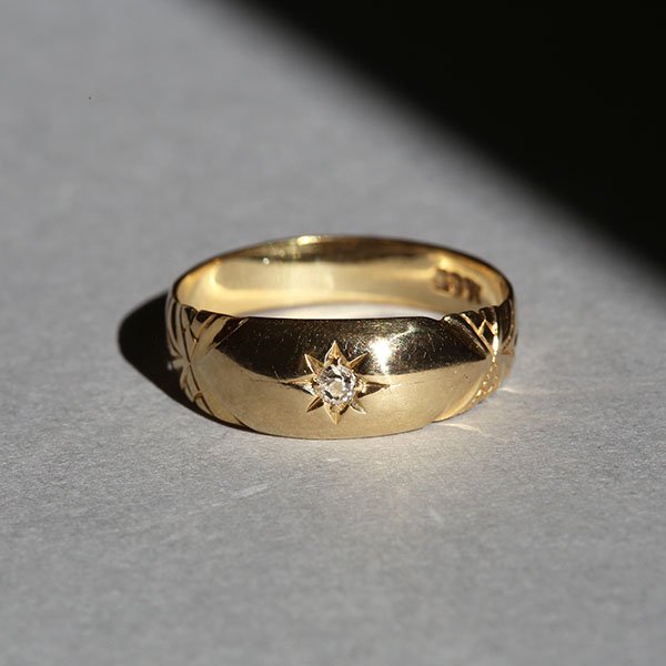 ヴィンテージ ツイストリング イエローゴールド 18ct 18k - www