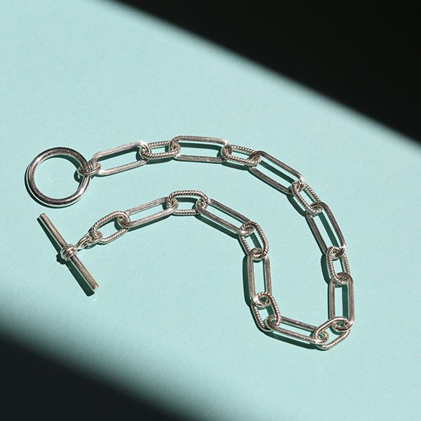 M&S OVAL CHAIN SILVER LINK BRACELET/オーバル チェーン リンク