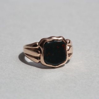 ANTIQUE ѹ 1890s ɥ BLOODSTONE 9CT/9K GOLD ͥåȥ JP15.5