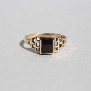 VINTAGE ѹ 1970s MJ LONDON HM BLACK ONYX 9CT/9K GOLD ͥåȥ JP22.5