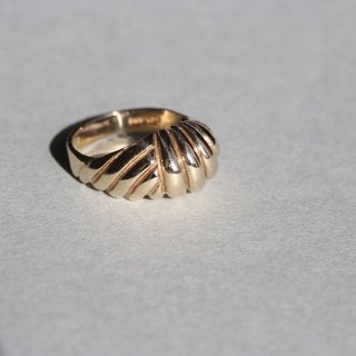 VINTAGE BRITISH 1990s KJ B'HAM HM 9CT/9K GOLD CROISSANT RING JP14