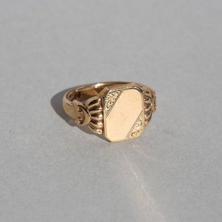 BRITISH VINTAGE 60s SHS LONDON HM 9CT/9K GOLD SIGNET RING JP18.5