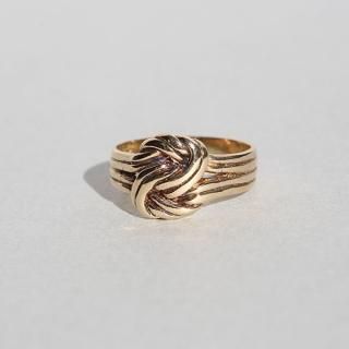 VINTAGE BRITISH 1970s G&T.J LONDON HM 9CT/9K GOLD KNOT RING JP11.5