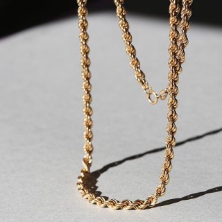 BRITISH VINTAGE 1980s BIRMINGHAM IMPORT MARK 9CT/9K GOLD ROPE CHAIN NECKLACE 3.7mm45cm