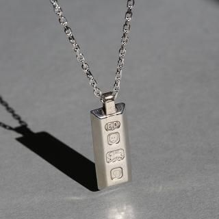 BRITISH VINTAGE 1970s ED LONDON HM SILVER INGOT PENDANT 