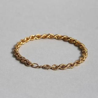 UK VINTAGE 1981 RW LONDON IMPORT MARK 9CT(9K) GOLD ROPE CHAIN BRACELET