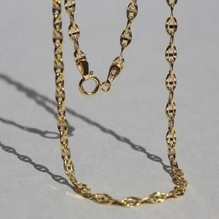 BRITISH VINTAGE IBB SHEFFIELD HALLMARKED 9CT/9K GOLD 2.6mm40cm MARINA CHAIN NECKLACE