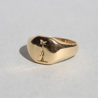 BRITISH 1918 C&F LONDON HALLMARKED 18CT/18K GOLD SIGNET RING PINKY JP3