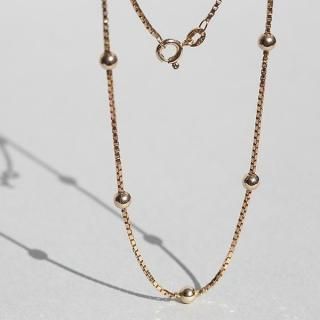 VINTAGE UNOAERRE 9CT/9K GOLD 38cm VENETIAN & BALL CHAIN NECKLACE