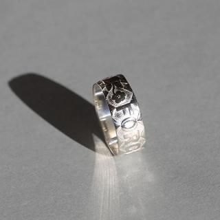 BRITISH 1881 BIRMINGHAM HALLMARKED FORGET NOT ME SILVER BAND RING JP15