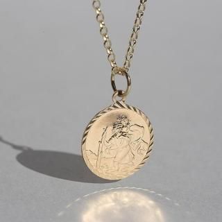BRITISH 2000 AJLD BIRMINGHAM HALLMARKED ST. CHRISTOPHER 9CT/9K GOLD PENDANT (CHAIN NOT INCLUDED)