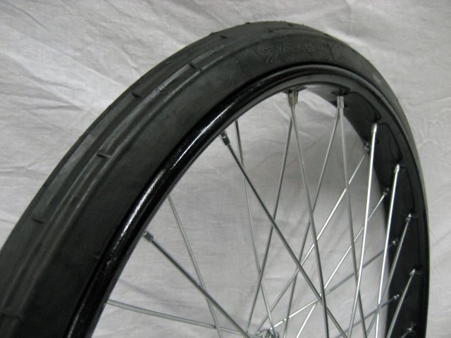 ノーパンクタイヤ リヤカー用車輪組立品26x2 1/2（1本）| 自転車部品