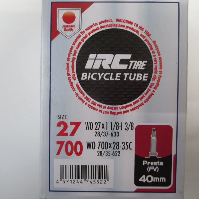 IRC 700x28/35チューブ(1本)仏口40mm｜自転車、部品販売 自転車の事