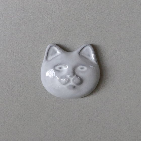 necoto THz ceramic plate【cat face / WHT】 ｜ necoto