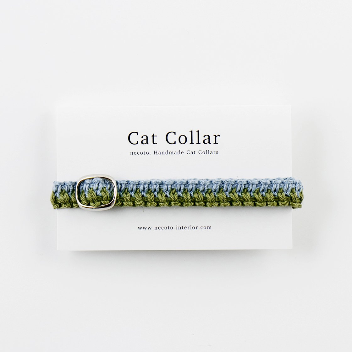 猫の首輪/ヘンプ編み【あじさい】 